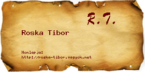 Roska Tibor névjegykártya